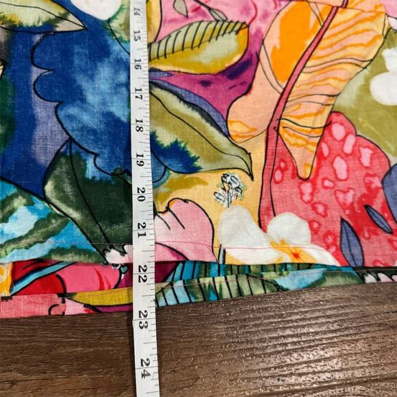 Handmade Floral V-Neck Crop Top Sleeveless Shoulder Ties 3X? Tropical Beach - Picture 6 of 6